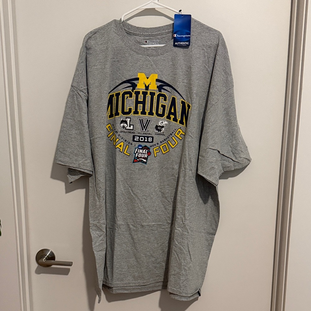 Champion Michigan 2018 Final Four Gray T-Shirt NWT